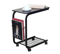P9IDEDFH Mesa auxiliar de sofá, mesa auxiliar en forma de C, mesa auxiliar para sofá, mesita de noche, mesa auxiliar de cama, mesa auxiliar de esquina adecuada para sofá (color: natural, tamaño: 60 x