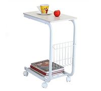 P9IDEDFH Mesa auxiliar para sofá, mesa auxiliar en forma de C, mesa auxiliar para sofá, mesita de noche, mesa auxiliar de cama, mesa auxiliar de esquina adecuada para sofá (color: natural, tamaño: 60