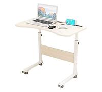 P9IDEDFH Mesa auxiliar única en forma de C, mesa de noche ajustable en altura para computadora, mesa rodante, portátil, sofá, cama, bandeja de 40 x 80 x (70 mdash 90) cm, mesa auxiliar con ruedas para