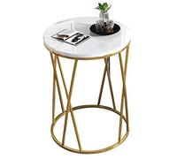 P9IDEDFH Mesa de centro de lujo con luz nórdica simple, mesa de esquina para dormitorio, con patrón de mármol, mesa redonda pequeña, muebles