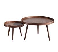P9IDEDFH Mesa de centro nórdica de madera maciza para el hogar, sala de estar, muebles pequeños de apartamento, mesa redonda pequeña y redonda (color de la imagen 1)