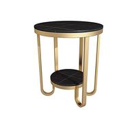P9IDEDFH Mesa de hierro nórdico simple y pequeña mesa de centro mesita de noche, sofá, armario lateral, mesa esquinera, mesa auxiliar de mármol (color: negro)