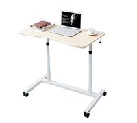 P9IDEDFH Mesa para cama con ruedas, mesa ajustable para laptop, adecuada para dormitorio, sala de estar, conferencia, hogar, mesita de noche, portátil, mesa sobre cama (color arce)