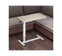 P9IDEDFH Mesa para laptop de altura ajustable con ruedas, sofá, sillón, mesa de lectura, escritorio con ruedas, para el hogar, mesita de noche, portátil, mesa sobre cama (color madera clara y patas