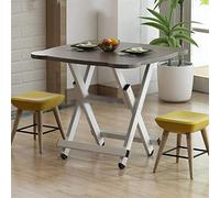 P9IDEDFH Mesa plegable para el hogar, mesa de comedor familiar pequeña, mesa cuadrada plegable para 4 personas (color: negro)
