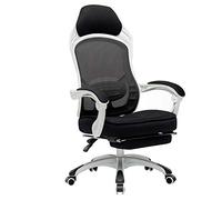 P9IDEDFH Mesh High Back Office Chair Ergonomic Swivel Recliner with Footrest Lifting Handrail Executive Computer Task Chair (Color : White)