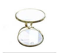 P9IDEDFH Modern Black and White Mini Glass Round Corner Coffee Table Living Room Bedroom Balcony Leisure Round (Color : White)