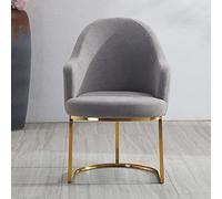 P9IDEDFH Modern Golden Iron Metal Velvet Royals Dining Chair Dressing Coffee Living Room Chair Hall Garden Study Princess Prince Chairs (Color : Gray)