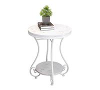 P9IDEDFH Modern Living Room Round Side End Coffee Table Nightstand w/Faux Marble Top