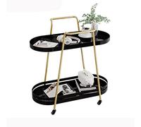 P9IDEDFH Mueble sala de estar luz té lado varios sofás familiares pequeños mesa estrecha dormitorio cinturón de hierro rueda gabinete lateral (color: negro dorado tamaño: talla única)