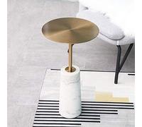 P9IDEDFH New Metal End Table for Living Room Marble Base Round Side Table Small Coffee Table (Color : A)