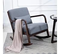 P9IDEDFH Nordic Solid Wood Rocking Chair Household Rocking Chair Leisure Chair Lazy Sofa Single Sofa Chair Balcony Leisure Chair (Color : Green1)