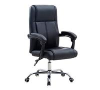 P9IDEDFH Office Chair PU High-Back Executive Chair Swivel Desk Chair Steel Base Height Adjustable Armchairs (Color : Black)