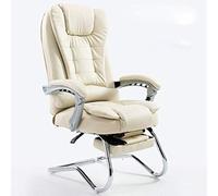P9IDEDFH Reclining Computer Chair Home Bow Chair Office Chair Boss Chair Conference Chair Cowhide Massage Chair Seat (Color : Cowhide-Brown with footrest)