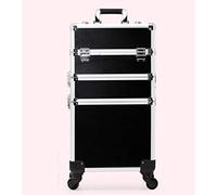 P9IDEDFH Rofessional - Maletín de maquillaje con ruedas para artistas, carrito de maquillaje de viaje, multicapa, desmontable, barra de elevación multifuncional, portátil, para salón de belleza