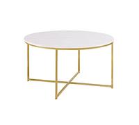 P9IDEDFH Round Wrought Iron Coffee Table Tea Table in Living Room Coffee Table White
