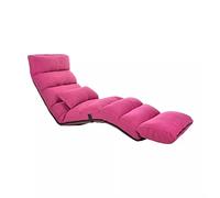 P9IDEDFH Silla reclinable plegable ajustable para dormir, sofá, cama, tumbona tapizada, para interiores, sala de estar (rosa, 205 x 56 x 18 cm)