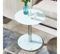 P9IDEDFH Simple Small Apartment Coffee Table Tempered Glass Side Table Cabinet Round Corner Table Telephone Table (Color : White)