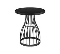 P9IDEDFH Simple Stainless Steel Rounded Tea Table Phone Toughened Glass Sofa Corner Table Side Table