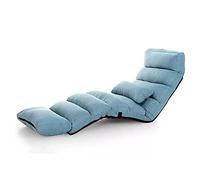 P9IDEDFH Sofá cama, tumbona tapizada para interiores, sala de estar, silla reclinable, plegable, ajustable, tumbona para dormir (azul, 205 x 56 x 18 cm)