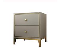 P9IDEDFH Solid Wood Bedside Table Simple and Modern Leather Art Bedside Table Double-Drawing Design Bedside Table