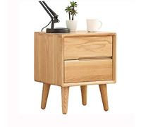 P9IDEDFH Solid Wood Bedside Table with Double Drawer Design Simple and Modern Bedroom Solid Wood Bedside Table