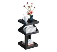 P9IDEDFH Solid Wood Side Table Flower Rack Shelf Living Room Sofa Bedside Table Side Table Corner Table (Color : Black)