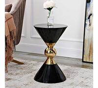 P9IDEDFH Style Living Room Side Tables Gold Tea-Table Sofa End-Table White and Black Side Coffee Table (Color : B)