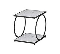 P9IDEDFH Tea Table End Table for Office Coffee Table Wooden Round Marble Magazine Shelf Small Table Bedroom Living Room Furniture (Color : Style One)