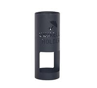 P9IDEDFH Umbrella Stand Umbrella Stand Round Metal Hollowout Barrel to Quickly Drain Water Compact Umbrella Barrel/Gold (Black)