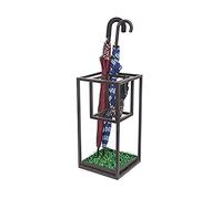 P9IDEDFH Umbrella Stands Umbrella Stand Rectangular Wrought Iron Household Hotel Business Umbrella Bucket Short and Long Umbrella Storage Rack Removable Drip Tray