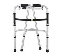 P9IDEDFH Walking Aid - Andador plegable de aluminio ligero con un solo clic, altura ajustable, no necesita montaje, sin ruedas (con rueda)
