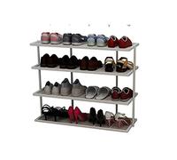 P9IDEDFH Zapatero de 4 niveles organizador de almacenamiento para zapatos de hombre y mujer, armario con estantes de hierro que sostienen zapatos (color: blanco)