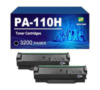 PA 110H Cartucho De Tóner Compatible con Impresoras para PANTUM P1000 P1050 P2000 P2010 P2050 M5000 M5005 M6000 M6005, Rendimiento De hasta 3200 Páginas,Black-2 Pack
