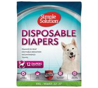 Pa ales desechables Simple Solution True Fit para perras | S per absorbentes con indicador de humedad | XXL | 12 unidades