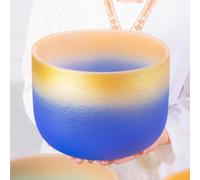 PA-DABAOO Cuenco De Canto De Cristal Dorado, Cuenco De Canto De Cristal De Color, Cuenco De Canto De Chakra Eszonal, Tazón De Canto De Cristal De Cuarzo 8 Pulgadas,8 inch a note