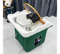 PA-DABAOO Equipo De Spa De Cabeza Fregadero Portátil, Equipo Termostático De Spa De Cabeza Japonesa, Cuenca De Champú Extraíble De Circulación De Agua De 360 °,Verde