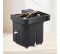 PA-DABAOO Equipo De Spa Head, Cabezal De Cascada De Spa Con Tanque De Almacenamiento De Agua De 60 Litros, Equipo De Spa De Cabeza Japonesa Con Reposacabezas Ajustable,Negro