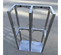 PA-DABAOO Estante De La Organizador Del Cilindro De Gas De Acero Inoxidable, Tanque De Oxígeno De Acero Fijo De Oxígeno Estante, Soporte De Cilindros De Gas De Laboratorio,2 bottles