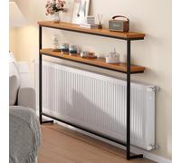 PA-DABAOO Estante para Radiador De Doble Capa, Consola Estrecha/Mesa De Sofá con Marco De Metal, Mesa Rústica De Barra Larga con Estantes De Almacenamiento, Detrás De La Mesa,180cm