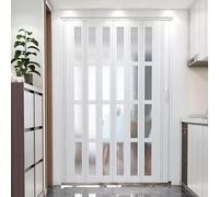 PA-DABAOO Interior De Puerta De Acordeón De PVC,Puerta Interior Plegable con Herrajes De Instalación,Sin Riel De Piso, Puertas De Armario Que Ahorran Espacio,66x80in(167.6x203.2cm)