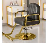 PA-DABAOO Modern Salon Chair for Hair Stylist, Heavy Duty Hydraulic Pump Swivel Barber Chair with Height Adjustable,Multi-Function Shampoo Chair for Barbershop,Negro