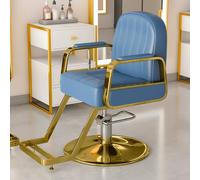 PA-DABAOO Modern Salon Chair for Hair Stylist, Heavy Duty Hydraulic Pump Swivel Barber Chair with Height Adjustable,Multi-Function Shampoo Chair for Barbershop,Azul