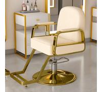 PA-DABAOO Modern Salon Chair for Hair Stylist, Heavy Duty Hydraulic Pump Swivel Barber Chair with Height Adjustable,Multi-Function Shampoo Chair for Barbershop,Beige