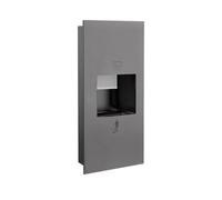 PA-DABAOO Nicho De Ducha De Acero Inoxidable Con Diseño Empotrado, Portarrollos De Papel Higiénico Empotrado Con Bote De Basura, Armario De Almacenamiento Empotrado,S gray