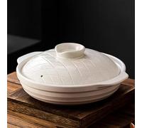 PA-DABAOO Olla De Barro Japonesa Donabe, Cazuela De Barro, Olla De Cerámica De Estilo Chino Retro, Cazuela De Cerámica Con Tapa Y Asa, Hogar Fácil De Limpiar,2l white