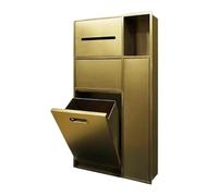 PA-DABAOO Portarrollos De Papel Higiénico Empotrado, Nichos De Acero Inoxidable Con Cubo De Basura, Cubo De Basura Oculto Junto Al Inodoro, Soporte De Pared ,Gold 67cm