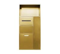 PA-DABAOO Portarrollos De Papel Higiénico Empotrado, Nichos De Acero Inoxidable Con Cubo De Basura, Cubo De Basura Oculto Junto Al Inodoro, Soporte De Pared ,Gold 86cm