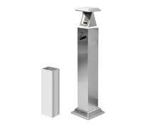 PA-DABAOO Recipientes Comerciales para Colillas, Contenedor De Basura Vertical para Exteriores, Cenicero Metálico para Puros, Contenedor para Colillas De Exterior.,Plata