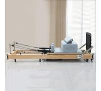 PA-DABAOO Reformer De Pilates para Entrenar, Máquina De Pilates Plegable para Gimnasio En Casa, Cama De Pilates Ajustable, Máquina De Pilates Extendida De Madera, Mejora La Fuerza Central